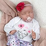 JIZHI Reborn Baby, 17 Zoll Handgefertigt Realistische Babypuppen weicher Vinylkörper mit Fütterungsset, Reborn-Babypuppen wie EIN echtes Baby (Schlafendes Baby)