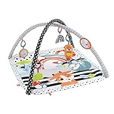 Fisher-Price 3-in-1 Music, Glow and Grow Gym, infant activity play mat for tummy time and take along
