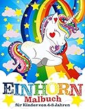 Einhorn-Malbuch für Kinder von 4-8 Jahren