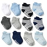 Sunvivid Stoppersocken Kinder Baby Socken 16 Paar Mädchen Jungen Kleinkind Rutschfeste Socken für 0-7 Jahre Antirutsch Socken