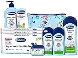 Bübchen Pflegeset für Neugeborene, 7-teilig – Geschenkset mit Baby-Produkten, von mildem Shampoo bis pflegender Wundschutzcreme, ohne Silikone