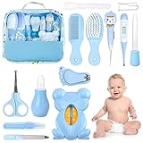 HyAdierTech Babypflege Set, 13-teiliges Babypflegeset für Baby Alltag Pflege Baby Gesundheitswesen Kit mit Thermometer Nasensauger Pipette Feeder Nagel Haarpflegeset, Fingerzahnbürste Nasenpinzette