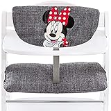 Hauck Sitzkissen für Holzhochstühle Highchair Pad Deluxe, Kompatibel mit Alpha+, Beta+ und Bauähnlichen Modellen, Einfache Befestigung mit Klettverschlüssen, Minnie Grau