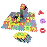 manchas Schaumbodenfliesen - Spielmatten mit 36 ​​Fliesen für den Boden | Schaumstoff-Lernmatte mit 26 Buchstaben und 10 Ziffern für Mädchen und Jungen, Schaumstoff-Puzzle-Bodenmatte