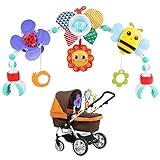 DigHealth Baby Kinderwagen Spielzeug Spielbogen, Kinderwagenkette Spielzeug mit Babyrassel und Windmühle, Babyspielzeug zum Aufhängen für Babys und Kleinkinder 0 3 6 9 12 Monaten