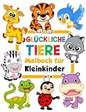 Glückliche Tiere Malbuch für Kleinkinder: 100 lustige Tiere. Einfaches Malbuch für Kinder im Vorschulalter. (Malbuch ab 1 jahr, Band 1)