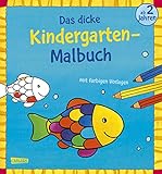 Das dicke Kindergarten-Malbuch: Mit farbigen Vorlagen und lustiger Fehlersuche: Malen ab 2 Jahren