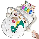 tumama Piano Gym Baby Spieldecke mit Musik und Licht,Spielmatte Baby Spieldecke Baby Krabbeldecke für Baby Spielbogen für Babys(Dinosaurier)