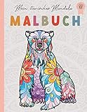 Mein tierisches Mandala Malbuch: 50 Tiermandalas für Kinder ab 8 Jahren, Kreativität fördern mit dem Mandala Malbuch für Kinder, ein tolles Geschenk für kleine und große Kreative
