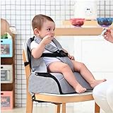 Babify 2-in-1 Reise-Hochstuhl mit Aufbewahrung, Soft Grey
